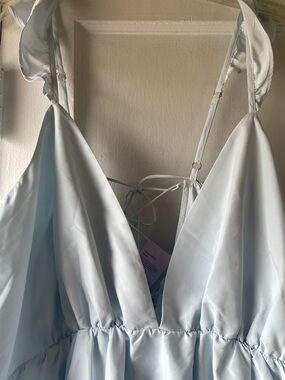 Women's Satin Flutter Cap Sleeve Mini Bubble Dress